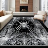 Spooky Spider Web Area Rug(Black)