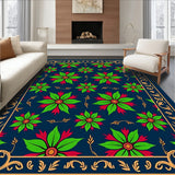 Vintage Poinsettia Blossom Design with Floral(Blue)