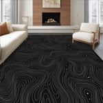 Modern Maze Motif with Abstract Wave and Dotted Overlay (Black) - ODIKA