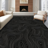 Modern Maze Motif with Abstract Wave and Dotted Overlay (Black) - ODIKA