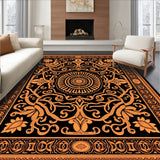 Vintage Medallion Trellis Tapestry Interwoven Elegant Luxe(Black)