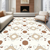 Interlocking Network with Minimalist Dot Embellishments(Brown)