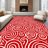 Retro Peppermint Swirl Stripe with Playful Interlocking Motifs(Red)
