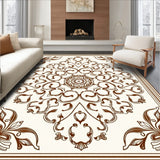 Boho Interlocking Tiled Motif with Ornate Floral Details(Brown)