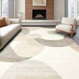 Neutral with Minimalist Abstract Circles and Curved Line Artwork(Beige)