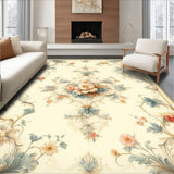 Traditional Blossom Area Featuring Ornate Medallion and Subtle Beige Palette(Ivory)