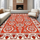 Autumn Petal Mosaic with Ornate Leaf Filigree(Red)