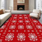 Festive Snowflake Holiday Accent Throw Print(Red)