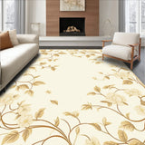 Non Slip Floral with Subtle Beige and Cream Toned Leaf Motifs(Beige)