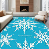 Nordic Inspired Snowflake Mosaic with Subtle Frosted Petal Details (Blue)