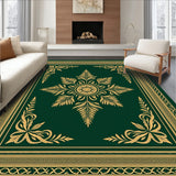 Ornate Pine Needle Medallion with Botanical Swirl Motifs(Green)