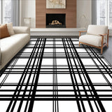 Timeless Plaid Design with Striking Bands and Checkerboard(Black)