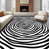 Hypnotic Spiral Vortex Tufted Dimensional Visual Maze Illusion(Black)