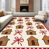 Nostalgic Gingerbread Village Scene Holiday with Canes(Brown)