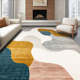 Chic Abstract Flow Area Modern Beige Grey Wavy Lines(Gray)