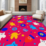 Festive Cat Parade with Twinkling Lantern Motifs and Playful Confetti Accents(Pink)