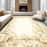 Timeless Grace Ivory Tones Beige Classic Floral Medallion(Beige)