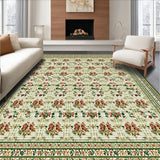 Ultra Soft Area Rug, Non Slip, Stain Resistant, Washable Area Rugs for Living Room, Bedroom, Boho Olive Green Living Room Washable Rug(Beige)