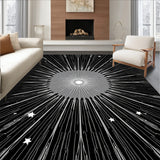 Celestial Starburst Modern Art with Twinkling Motif Accents (Black)