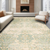 Beige Green Vintage Design Easy Clean Durable Non Shed(Beige)