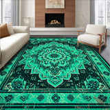 Ultra Soft Area Rug, Non Slip, Stain Resistant, Washable Area Rugs for Living Room, Bedroom, Non-Shedding Medallion Living Room Area Carpet(Blue)