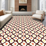 Hexagonal Honeycomb Mosaic with Interlocking Accents(Brown)