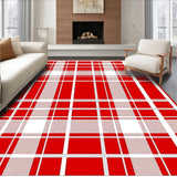 Seasonal Tartan Inspired Grid With Balanced Color Blocks(Red)