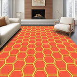 Honeycomb Hexagon Mosaic Modern Floor Accent(Red)