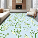 Botanical Vine with Flowing Leaf Scroll Design(Blue)