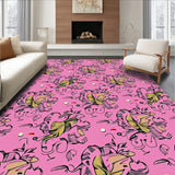 Autumnal Fantasy Grove with Spotted Patterned Foliage and Playful Wildlife(Pink)