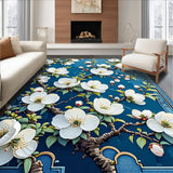 Ultra Soft Area Rug, Non Slip, Stain Resistant, Washable Area Rugs for Living Room, Bedroom, Floral Soft Touch Islamic Prayer Mat(Blue)