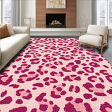 Ultra Soft Area Rug, Non Slip, Stain Resistant, Washable Area Rugs for Living Room, Bedroom, Modern Leopard Print Soft Playroom Rug(Pink)