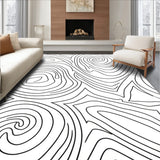 Abstract Ripple Contour Sophisticated Stylish Deluxe Ornate (Black) - ODIKA