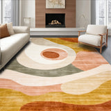 Earthy Spiral Round Featuring Layered Beige Swirls and Natural Accents(Beige)