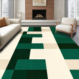Chic Contemporary Green and Beige with Dynamic Overlapping Rectangles(Green)