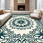 Sunburst Motif with Interlocking Petal Details and Subtle Vine Accents (Ivory) - ODIKA