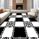 Gothic Gingham with Bold Monochrome Grid Design (Black)