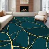 Luxurious Marble Veined with Gilded Accent Swirls Area(Teal)