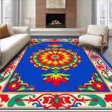 Tulip Mosaic Medallion with Vibrant Interlocking Floral Motifs(Blue)
