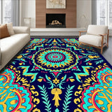 Wave Blossom Interlocking Medallion with Whimsical Leafy Scrolls (Blue)