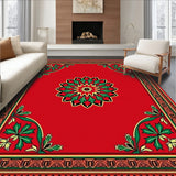 Festive Holly Leaf Medallion with Intricate Border Details(Red)