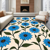 Botanical Heritage Tapestry Featuring Exotic Bloom Arrangement(Blue)