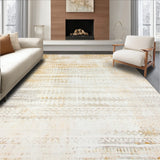 Boho Chic Floor Covering with Faded Abstract Motifs(Beige)