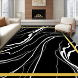 Elegant Veined Stone Abstract Luxe(Black)