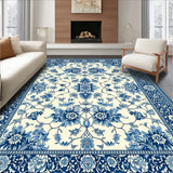 Modern Area with Unique Blue and Beige Floral for All Seasons(Beige)