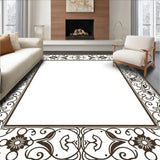 Interlocking Floral Trellis with Faded Ornamental Filigree Accents(Brown)