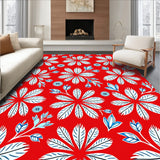 Botanical Petal Burst Mosaic Artistic Floral Arrangement (Red)