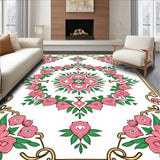 Vintage Floral Medallion Tapestry Heritage Artisan Crafted (Pink)