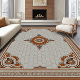 Hexagonal Honeycomb with Vintage Medallion Accents(Brown)