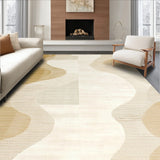 Beige Ombre Wavy Edge Area Modern Non Slip(Beige)